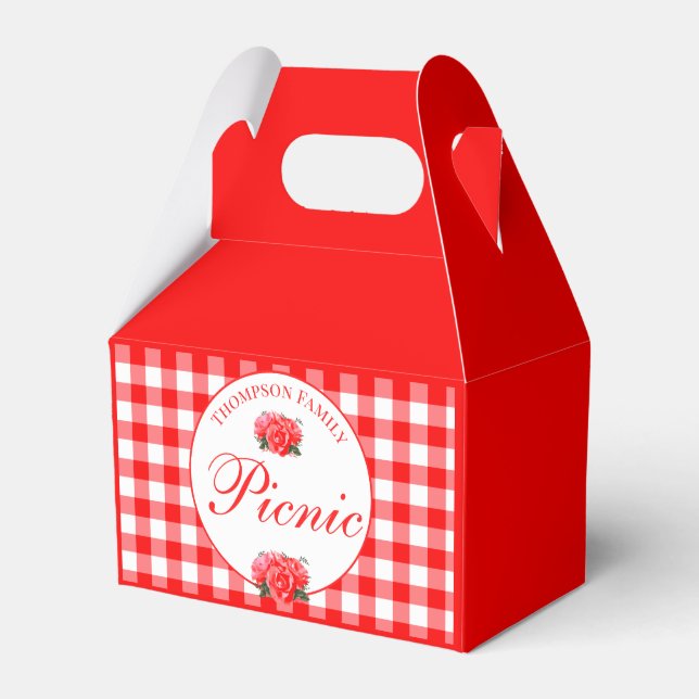 Caja de Favor del Personalizado de Picnic con cheq (Front Side)
