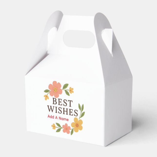 Caja de Favor Elegante con Mejores Deseos (Front Side)