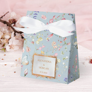 Caja de Favor Elegante Flor Silvestre Algo Azul