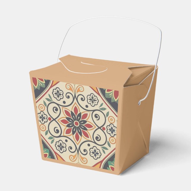 Caja de Favor Floral Boho en Arena Cálida (Front Side)