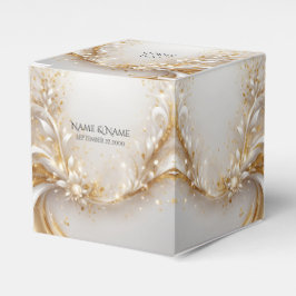 Caja de Favor Floral de Oro Blanco