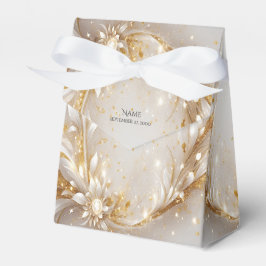 Caja de Favor Floral de Oro Blanco