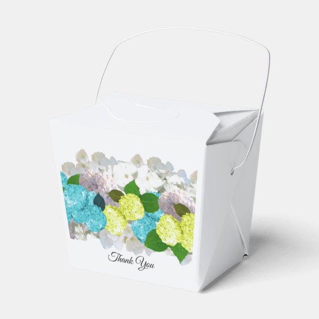 Caja de Favor Floral Mixta Turquesa y Amarilla (Front Side)