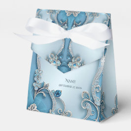 Caja de Favor Floral Ornate Azul