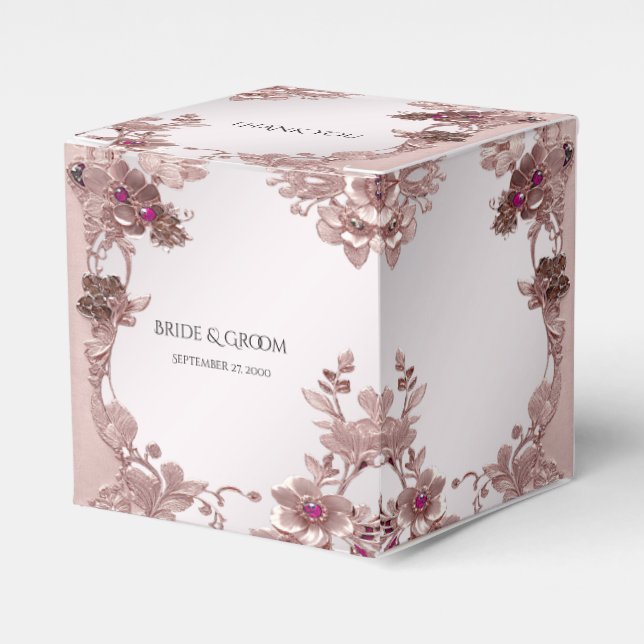 Caja de Favor Floral Ornate Rosa (Costado Anverso)