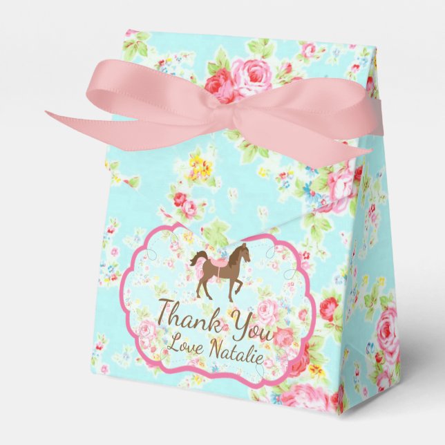 Caja de Favor Floral Shabby Chic Pony (Front Side)