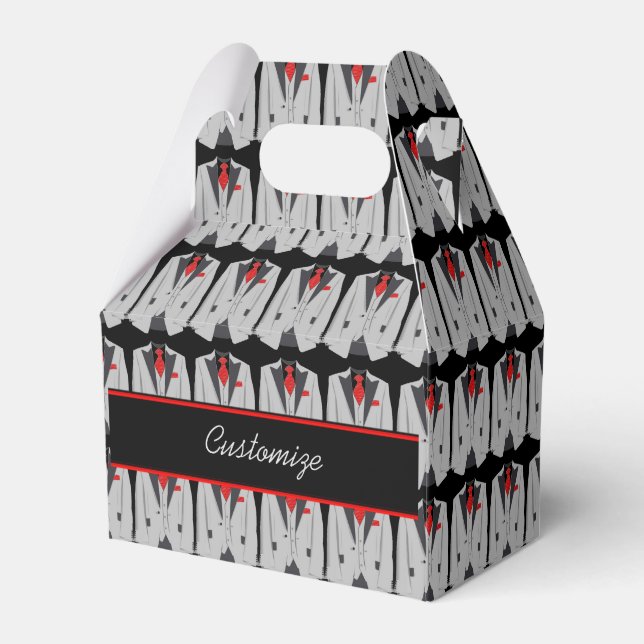 Caja de Favor Gris y Canto Rojo para Hombres (Front Side)