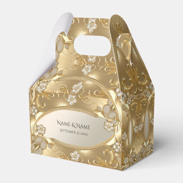 Caja de Favor Ornate Floral Gold (Front Side)