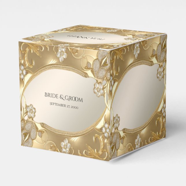 Caja de Favor Ornate Floral Gold (Costado Anverso)