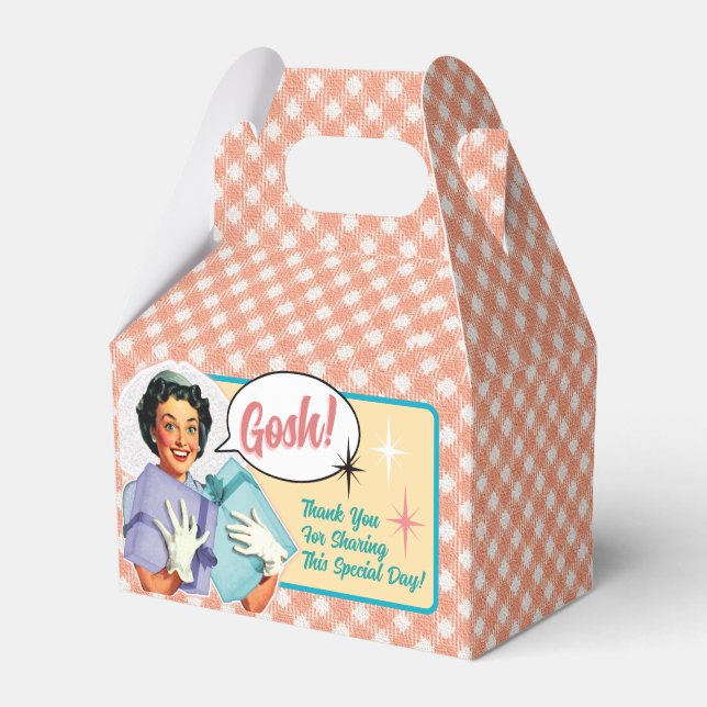 Caja de Favor para Despedida de Soltera Happy Retr (Front Side)