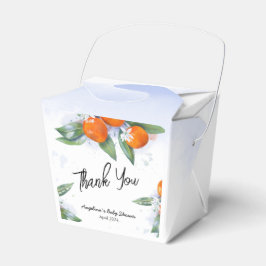 Caja de Favor para la ducha de bebé con mandarina