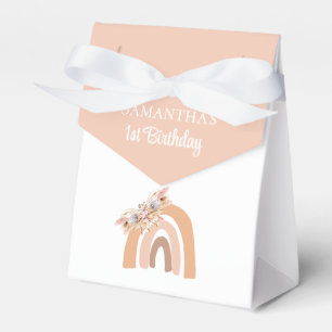Caja de Favor Pastel Rosa Bohemia Floral Arcoiris