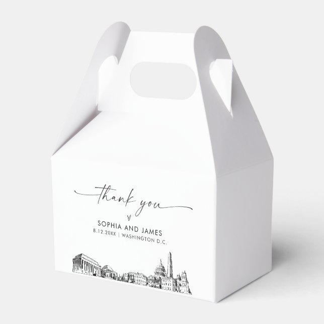Caja de Favor Personalizada Boda de Washington DC (Front Side)