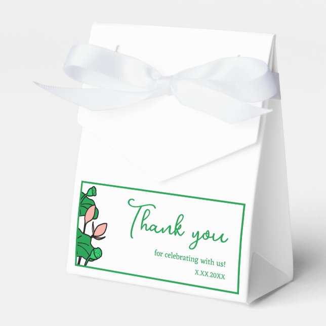 Caja de Favor Personalizada de Fiesta de Lotus Gar (Front Side)