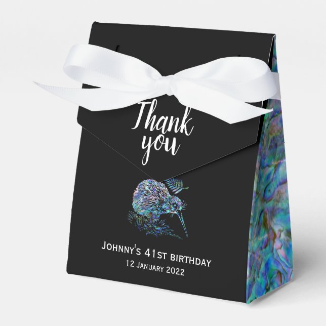 CAJA DE FAVOR PERSONALIZADA DE NUEVA ZELANDIA KIWI (Front Side)