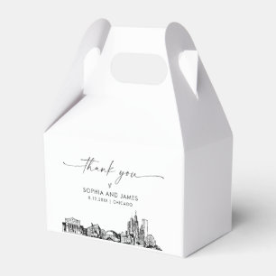 Caja de Favor Personalizada del Boda de Chicago