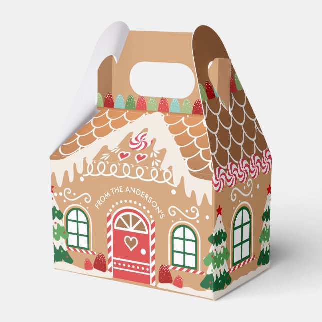 Caja de Favor Red and Green Gingerbread House (Reverso)