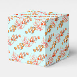 caja de favores con motivos de acuarela de peces t