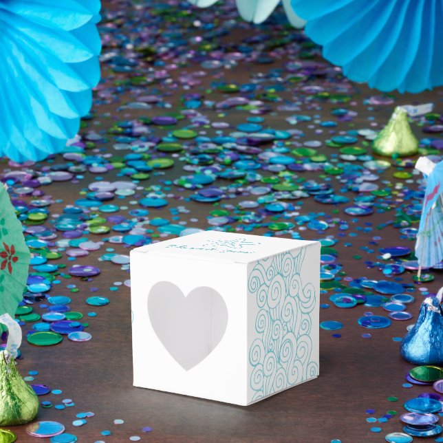 Caja de favores de boda blanca de remolinos acuáti (Fiesta)