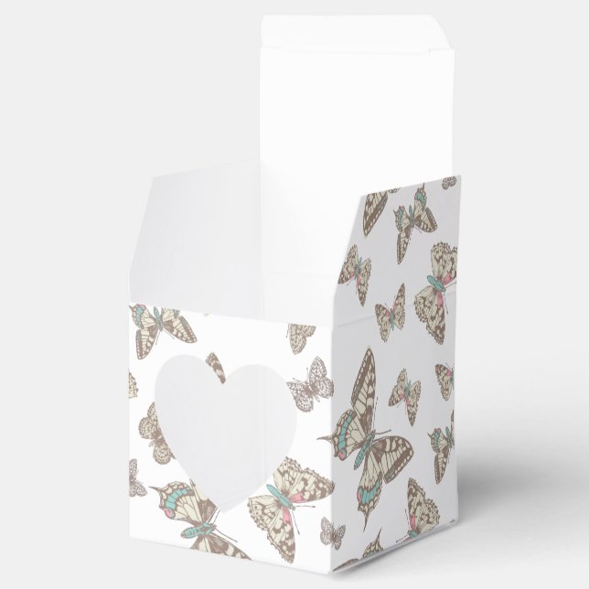 Caja de favores de boda con motivos de mariposa (Abierto)