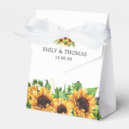 Caja de favores de boda de girasol
