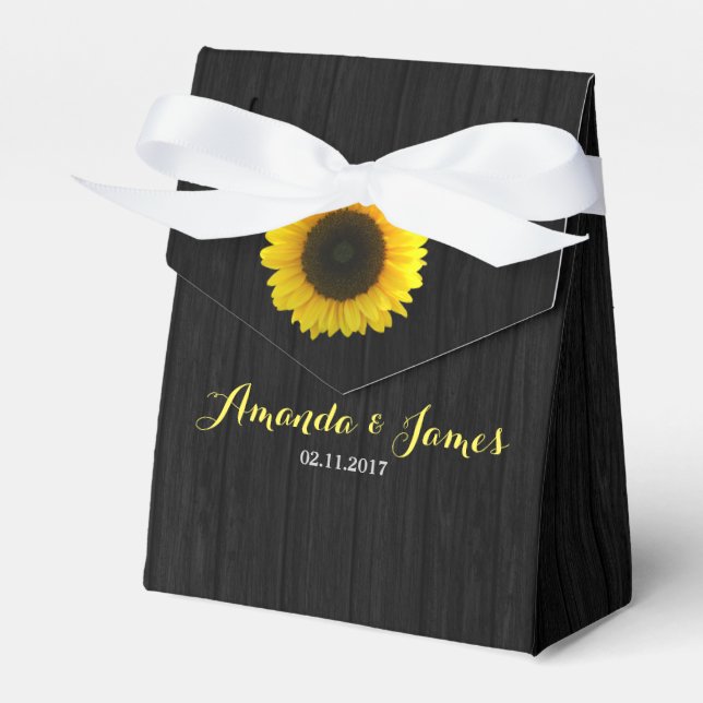 Caja de favores de boda de girasol (Front Side)