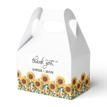 Caja de favores de boda de girasol