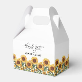 Caja de favores de boda de girasol