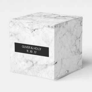 Caja de favores de boda de mármol moderno