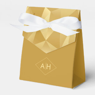 Caja de favores de boda geométrica moderna en polí