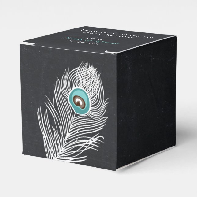 Caja de favores de boda personalizada para pavos r (Costado Anverso)