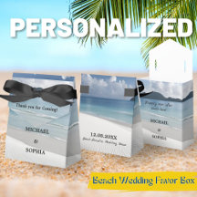 Caja de favores de bodas de playa