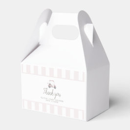 Caja de favores de carrito de golf rosa