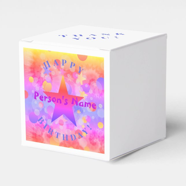 Caja de favores de fiesta de cumpleaños HAMbyWG (Costado Anverso)