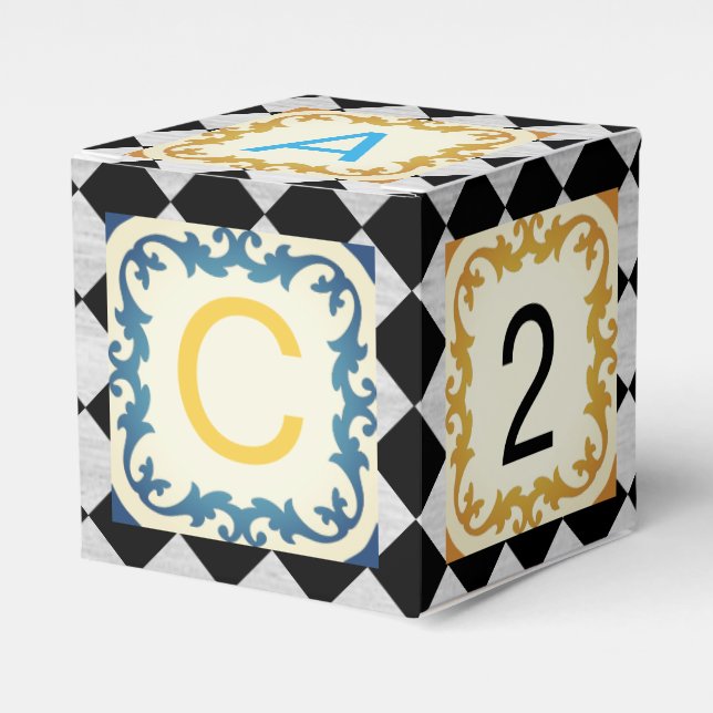 Caja de favores de la fiesta de bloqueo infantil p (Costado Anverso)