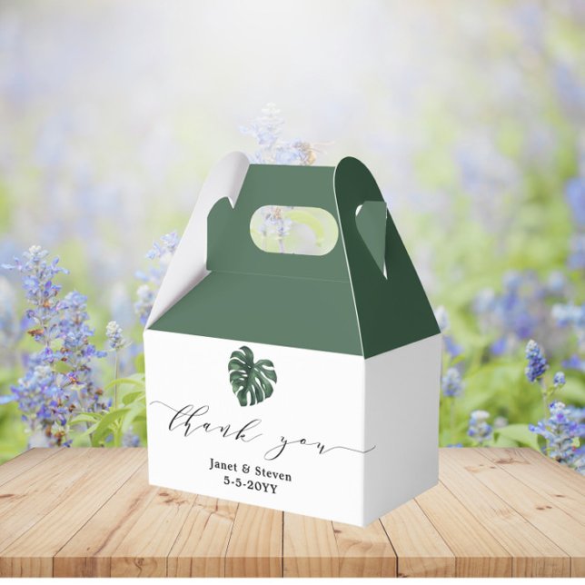 Caja de favores de la hoja tropical Monstera Green (Subido por el creador)