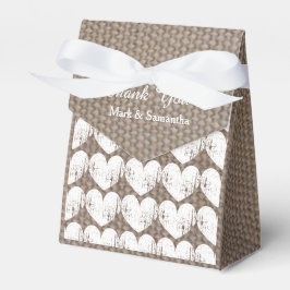 Caja de favores de moda del país burlap personaliz