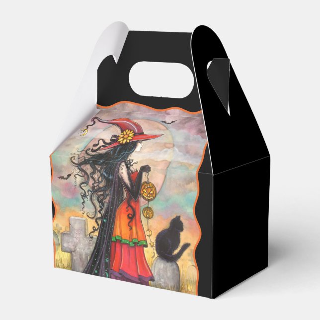Caja de favores de partido Halloween para Brujas y (Front Side)