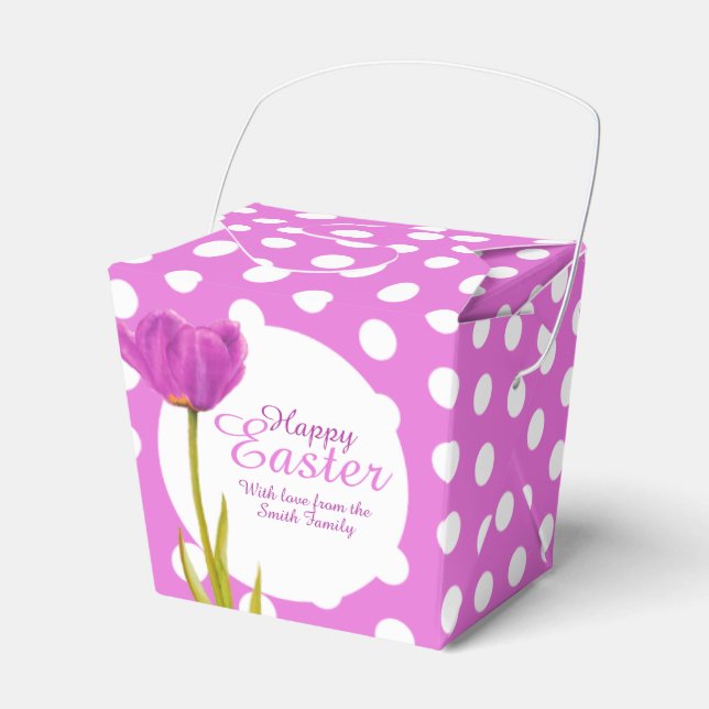 Caja de favores de regalo de tulipán púrpura de Pa (Front Side)