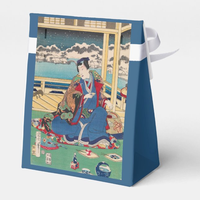 Caja de favores del personalizado de arte japonés (Reverso)