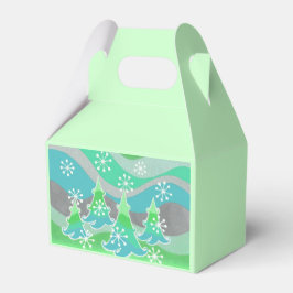 Caja de favores Green de los árboles de invierno