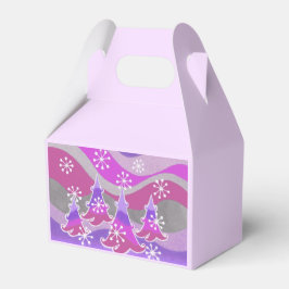 Caja de favores Morado de árboles de invierno