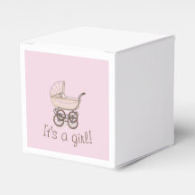 Caja de favores para bebé rosa