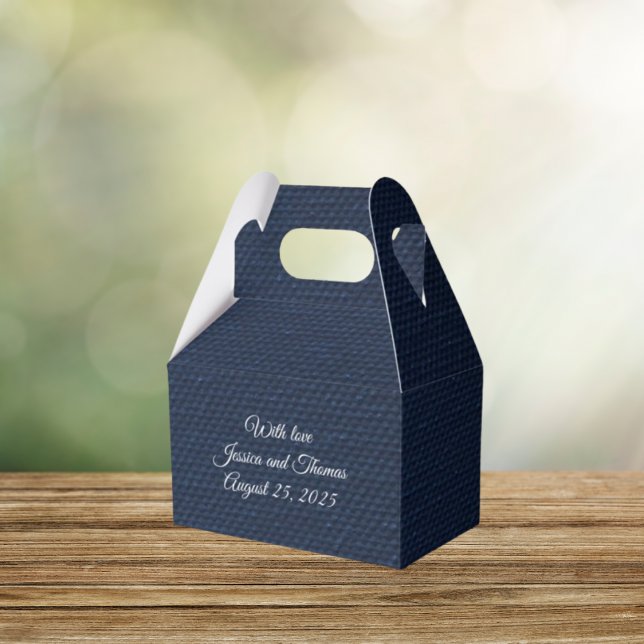 Caja de favores personalizada azul marino (Subido por el creador)