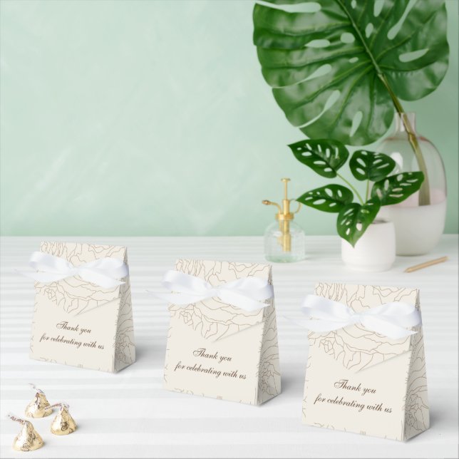 Caja de favores personalizada de boda beige marrón (Múltiple)