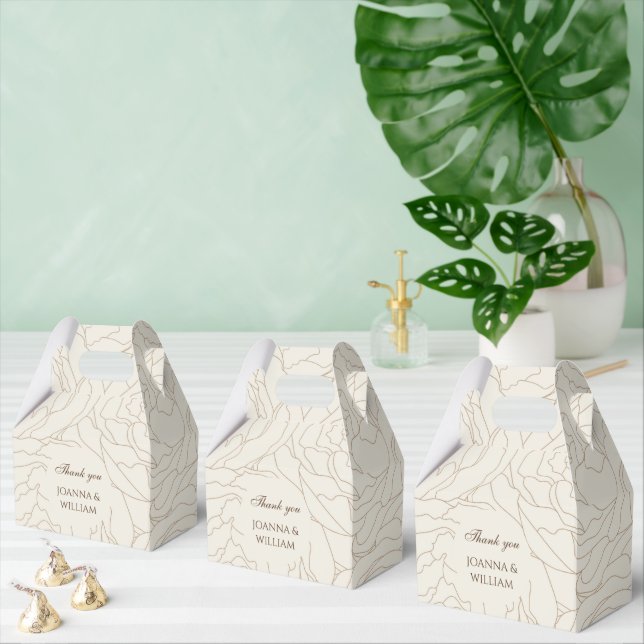 Caja de favores personalizada de boda beige marrón (Múltiple)