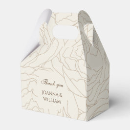 Caja de favores personalizada de boda beige marrón