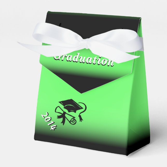 Caja de favores personalizada de graduación en neg (Front Side)