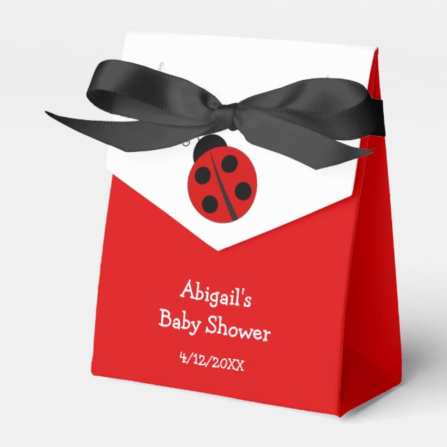 Caja de favores personalizada de Red Ladybug Baby  (Front Side)