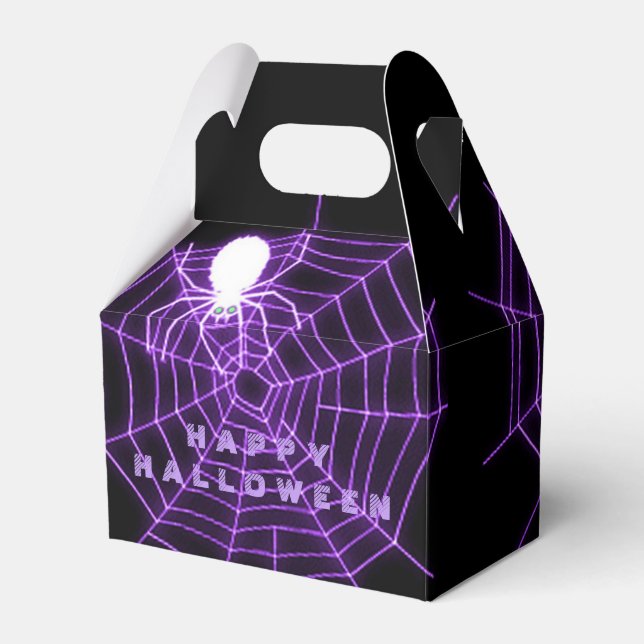 Caja de favores web Black & Purple Halloween Spide (Front Side)